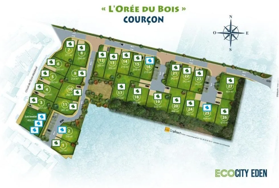 Image Terrain à bâtir de 266 m2 au prix de 46900 € à COURCON.