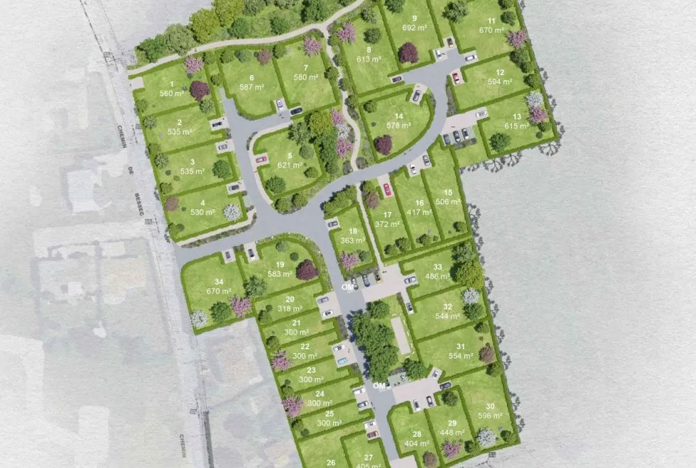 Image Terrain à bâtir de 619 m2 au prix de 71425 € à PONT-L'ABBE-D'ARNOULT.